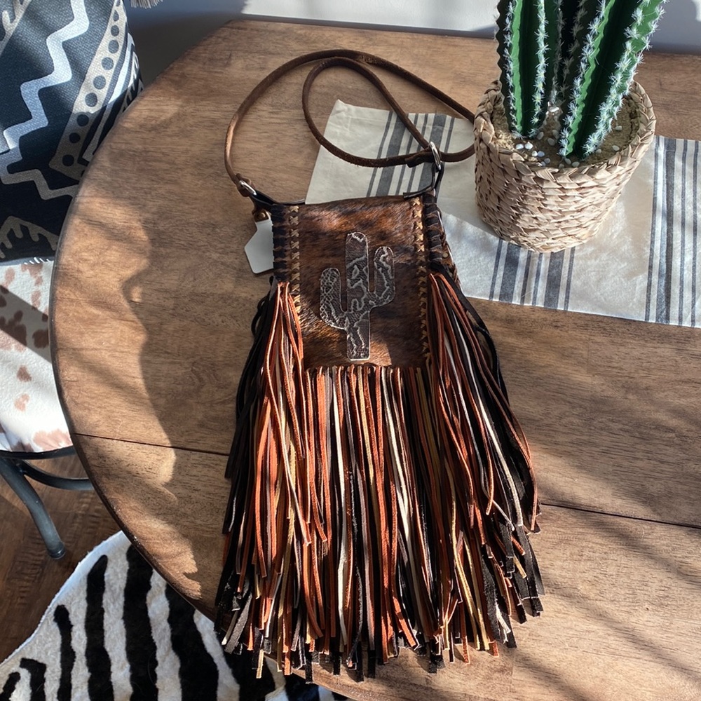 Cowhide Fringe Crossbody
